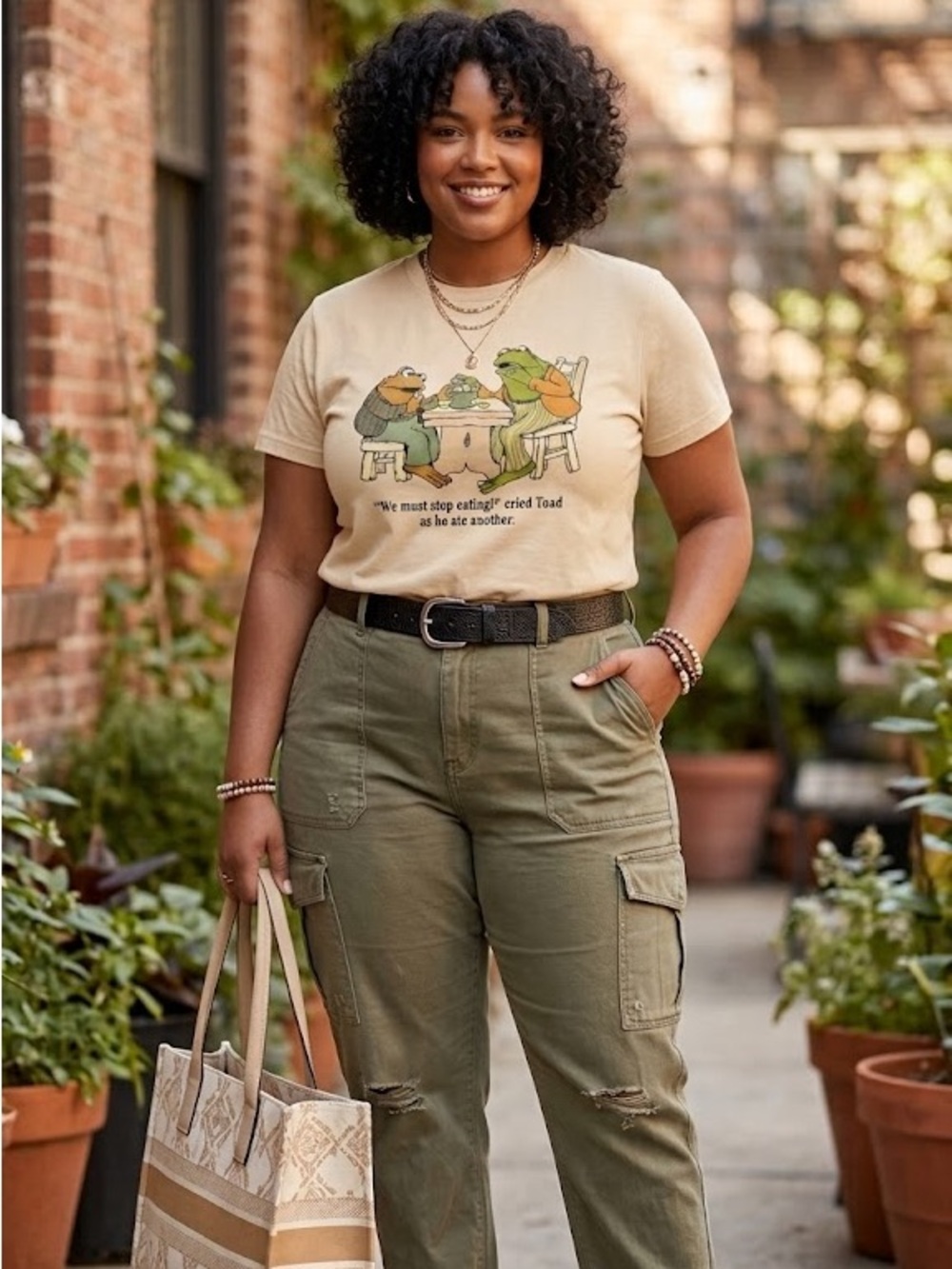NWT Frog and Toad We Must Stop Eating Graphic T-Shirt Cute Whimsical Tee S M XL